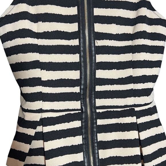 THML Women's Sleeveless Striped Fit & Flare Cream White Dress Size M - Picture 4 of 8